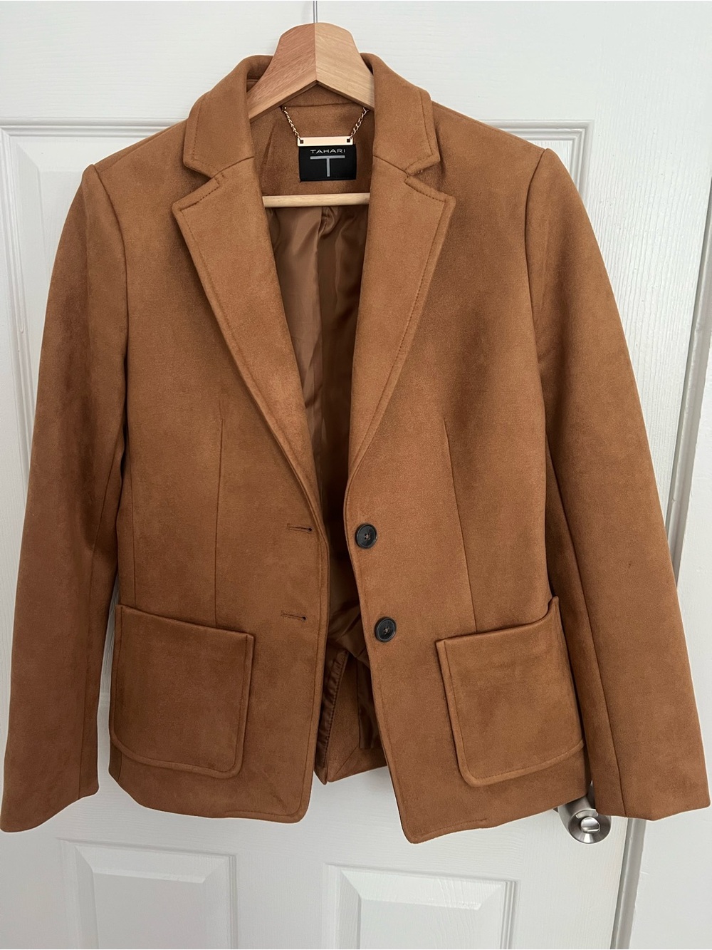 Tahari Women’s Camel Color Suede Blazer
